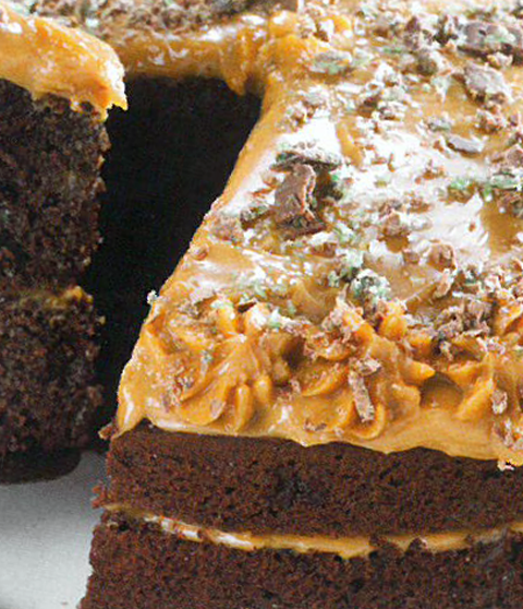 Chocolate and discount caramel cake